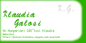 klaudia galosi business card